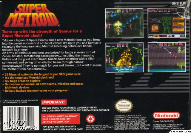 This is the back cover of Super Metroid!